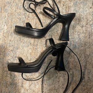 BP Elegant Black Strappy Heels